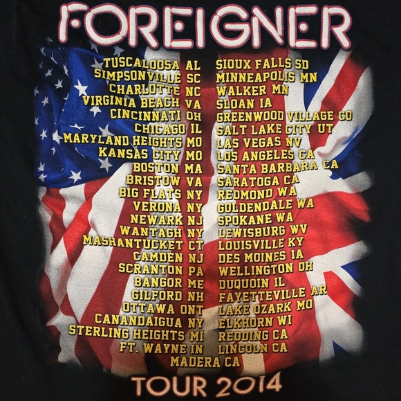 Foreigner 2014 Tour Eagle T Shirt - Picture 2 of 6